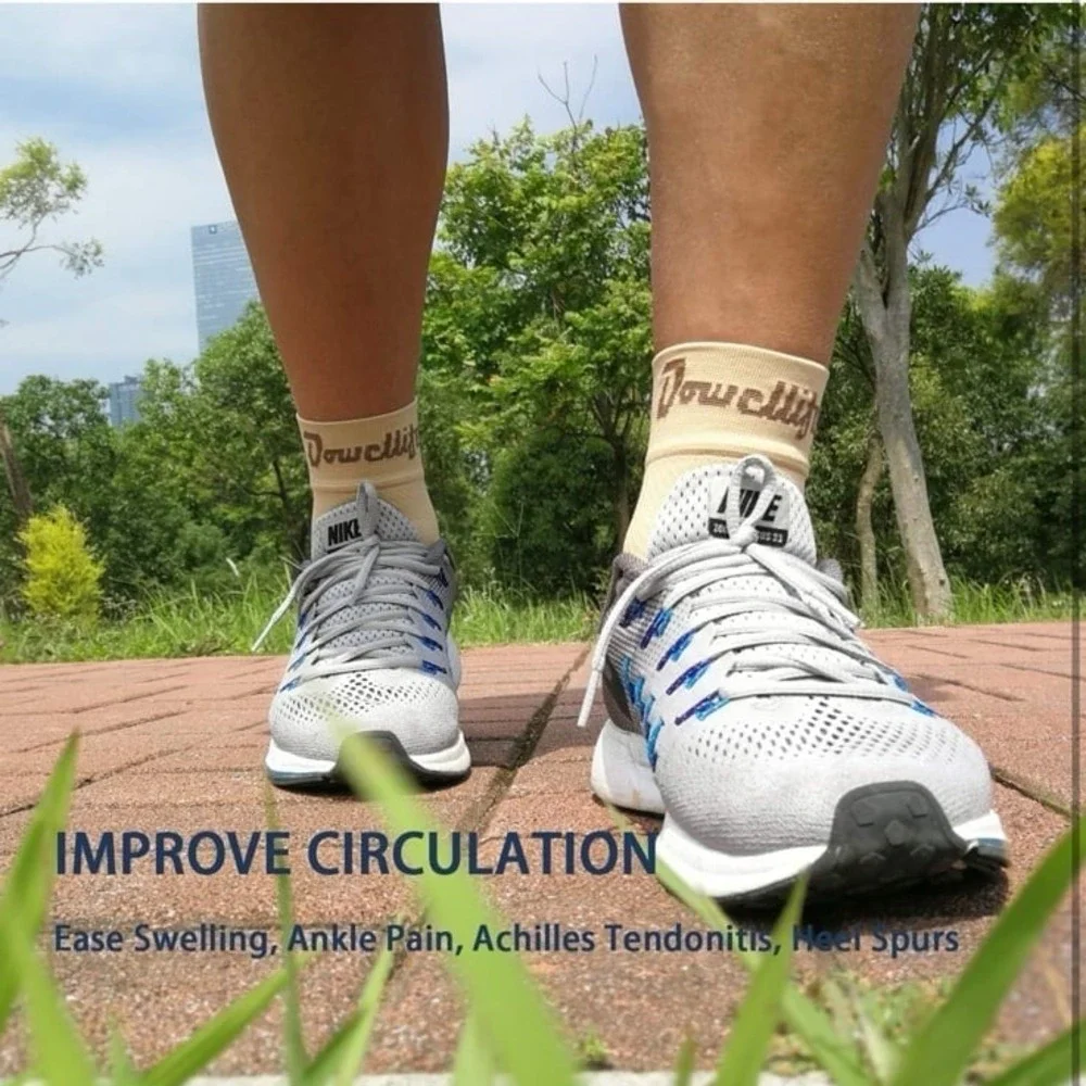New Dowellife Plantar Fasciitis Socks, Ankle Brace Compression Support Sleeves L